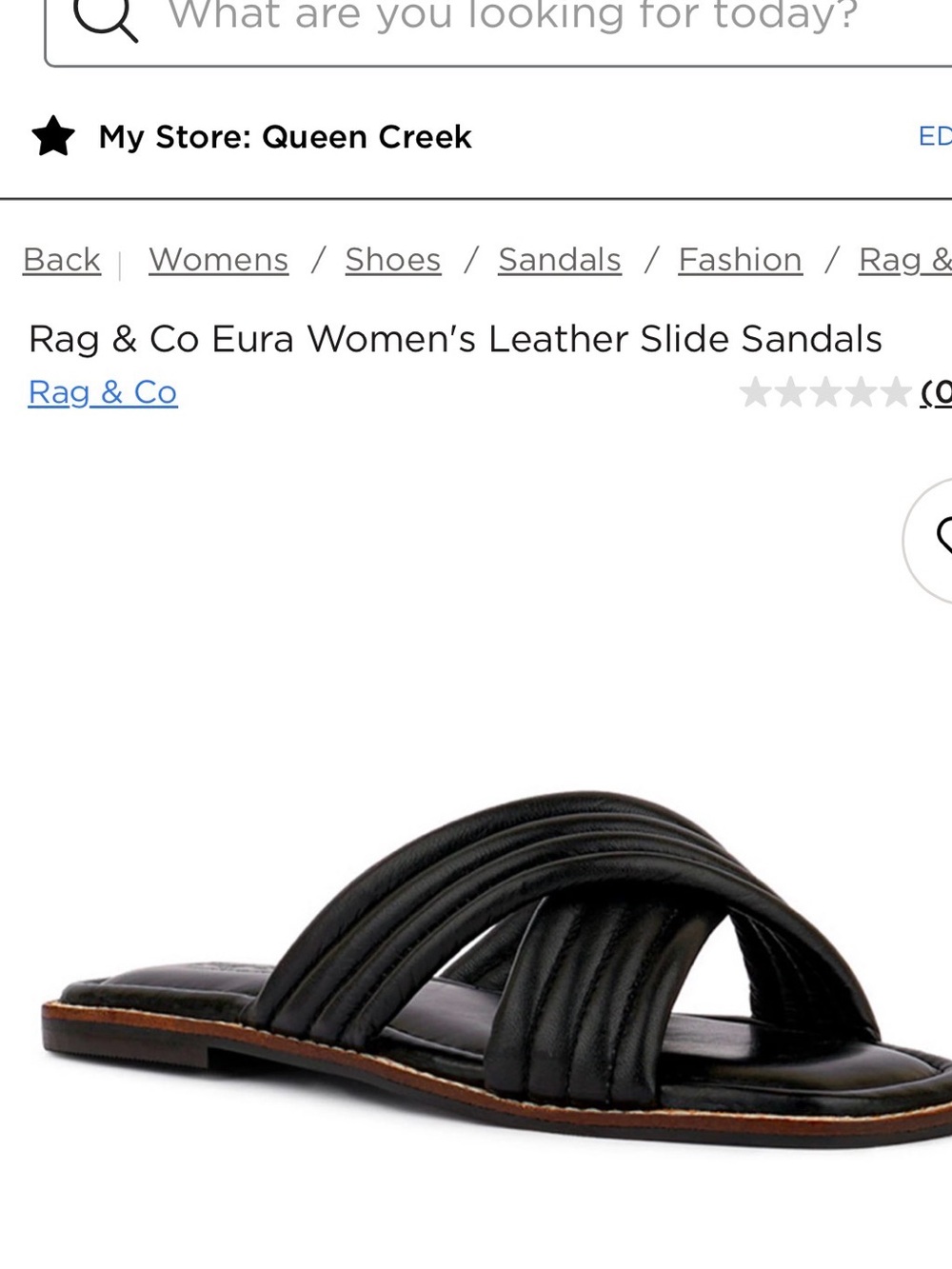 Rag & Co. Eura Women's Black Leather Slide Sandals
